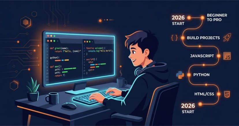 Coding for Beginners in 2026: How to Start, What to Learn First & How Long It Really Takes